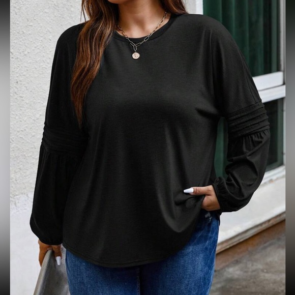 Boho dusty blue bishop sleeve blouse - Picture 12 of 16